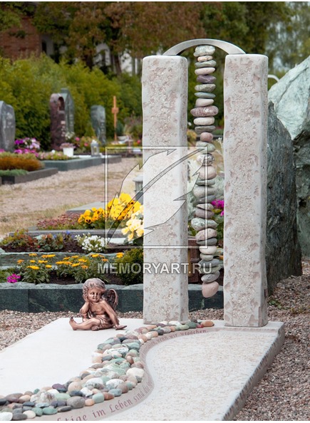 Элитный детский памятник со стелой из камней